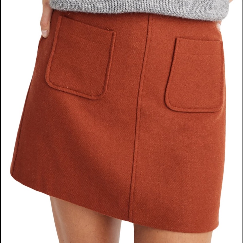 Madewell Rust Orange Mini Skirt with Patch Pockets